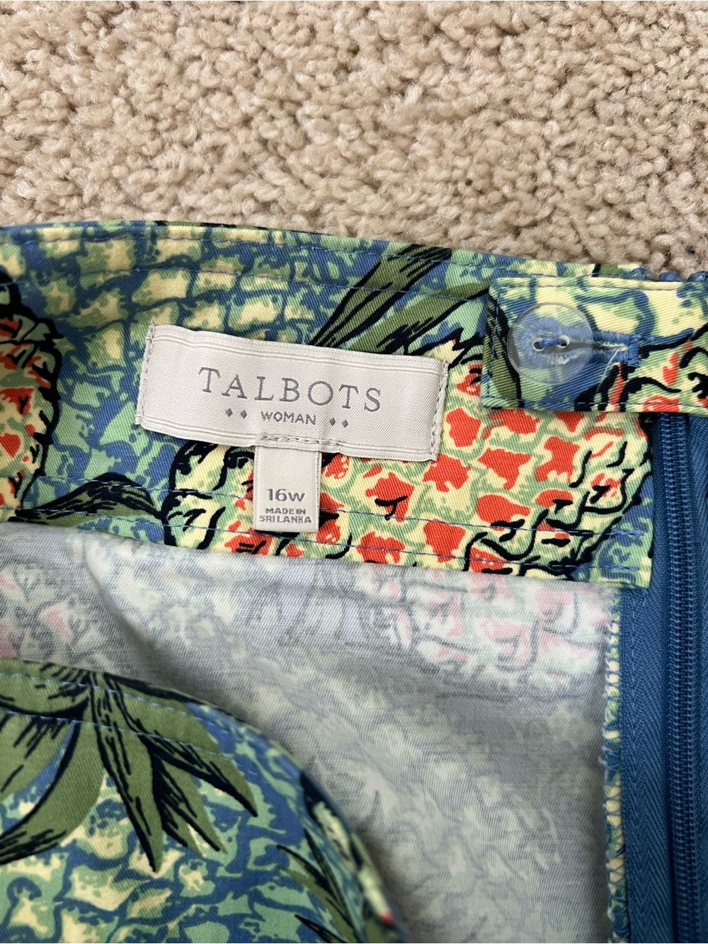Talbots Size 16W Pineapple Tropical Print Pencil Skirt Plus Size - Picture 5 of 6